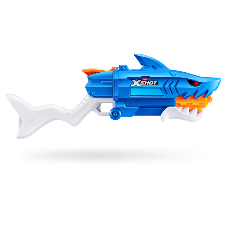 Black Zuru X Shot Fast Fill Water Shark 118195 Toyzoona 118195_XSHOTWATER_FASTFILL-SERIES1-SHARKWATERBLASTER_OOP_01.png Action Figures and Play Sets
