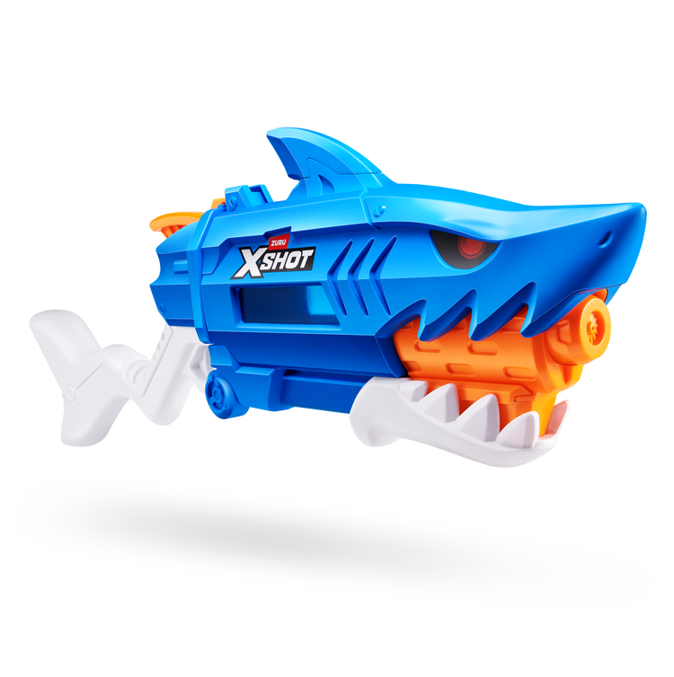 Black Zuru X Shot Fast Fill Water Shark 118195 Toyzoona 118195_XSHOTWATER_FASTFILL-SERIES1-SHARKWATERBLASTER_OOP_02.png Action Figures and Play Sets