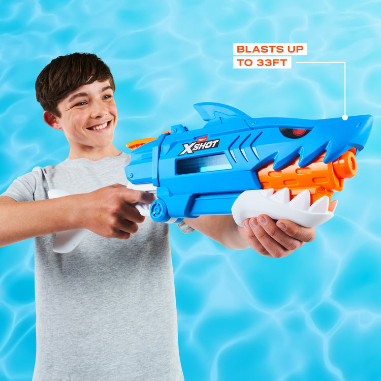 Pale Turquoise Zuru X Shot Fast Fill Water Shark 118195 Toyzoona 118195_XSHOTWater_SharkAttack_EcomImage4.jpg Action Figures and Play Sets