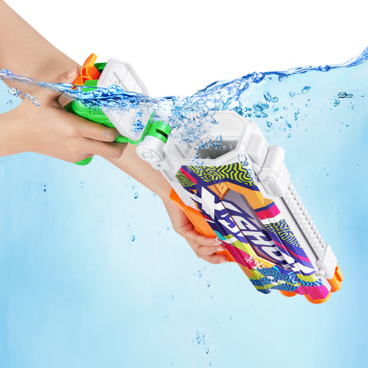 Powder Blue XSHOT Fast-Fill Skins Pump Action Water Blaster 11855 by ZURU HALSON ENTERPRISE 11855A-X-SHOTWATER-FAST-FILLSKINS-PumpActionOpenBox-08.jpg Action Figures and Play Sets
