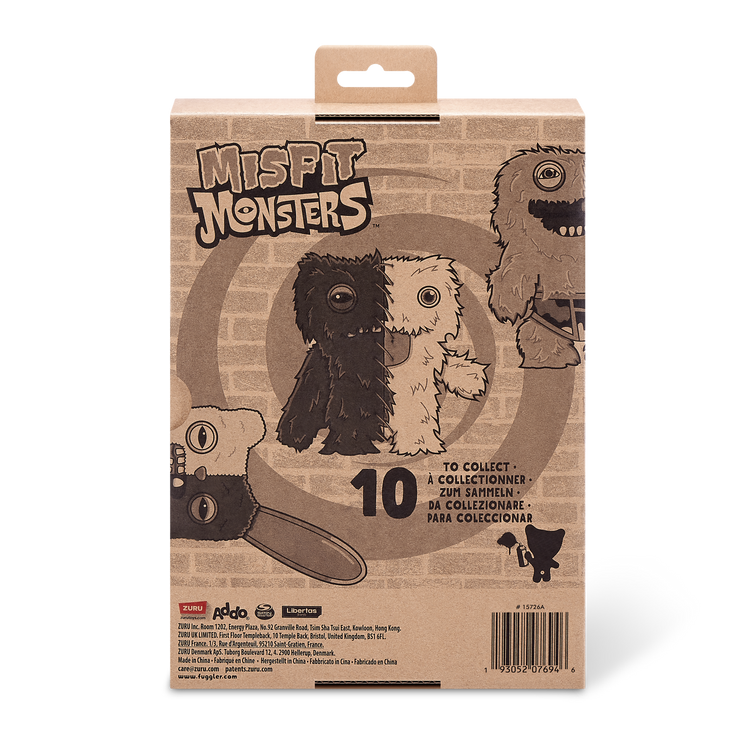 Rosy Brown Fuggler Misfit Monsters 9-inch Series 1 15726 by ZURU HALSON ENTERPRISE 15726A_FUGGLER_MONSTERMASHUP_BACKOFPACK.png Plush Toys