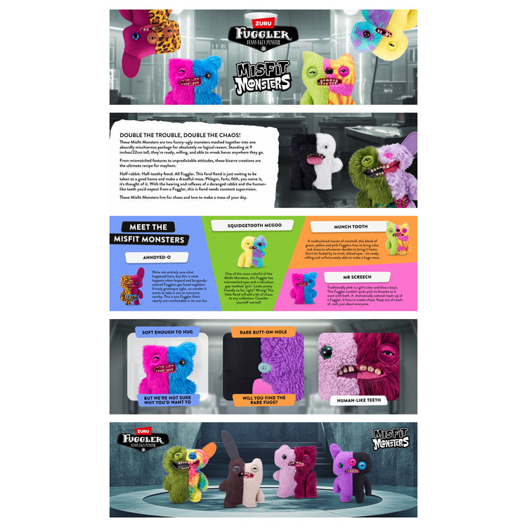 Dark Slate Gray Fuggler Misfit Monsters 9-inch Series 1 15726 by ZURU HALSON ENTERPRISE 15726_FUGGLER_MISFITMONSTERS_SERIES1_EBC.jpg Plush Toys
