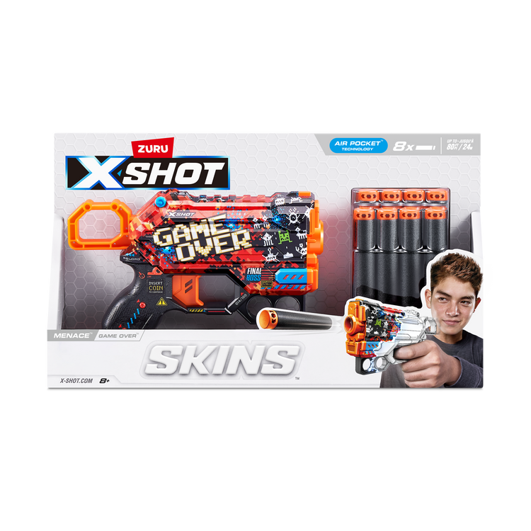 Light Gray XSHOT Skins Menace Dart Blaster 36515 (8 Darts) by ZURU HALSON ENTERPRISE 36515B_X-SHOT_SKINS_Menace_Front_of_pack_01.png Battling Toys
