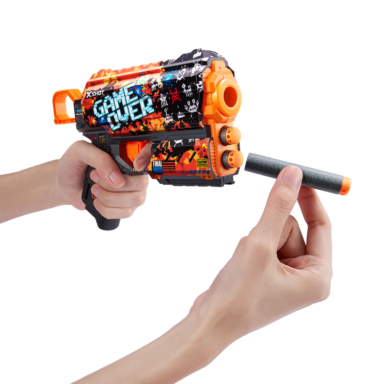 Rosy Brown XSHOT Skins Flux Dart Blaster 36516 (8 Darts) by ZURU HALSON ENTERPRISE 36516E-X-SHOT-SKINS-FLUX_8_Darts_Open_Box-game_over-01.png Battling Toys
