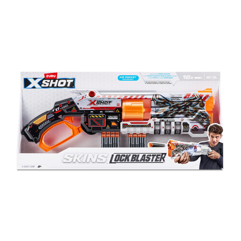Dark Slate Gray XSHOT Skins Lock Blaster 36606 (16 Darts) by ZURU Toyzoona 36606_X-SHOT_SKINS_LOCK_BLASTER_Front_of_pack_01.png Battling Toys