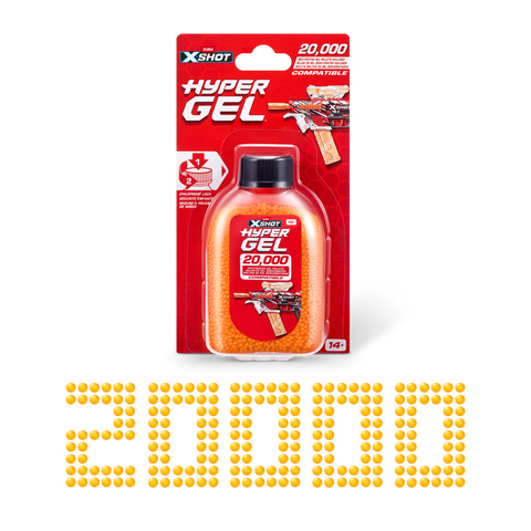 Firebrick XSHOT Hyper Gel Pellet Refill Pack 36625 (20,000 Hyper Gel Pellets) by ZURU Toyzoona 36625_X-SHOT-HYPER_GEL-Gellet_Refill_20000_PCS__Ecom_Hero_01.png Battling Toys
