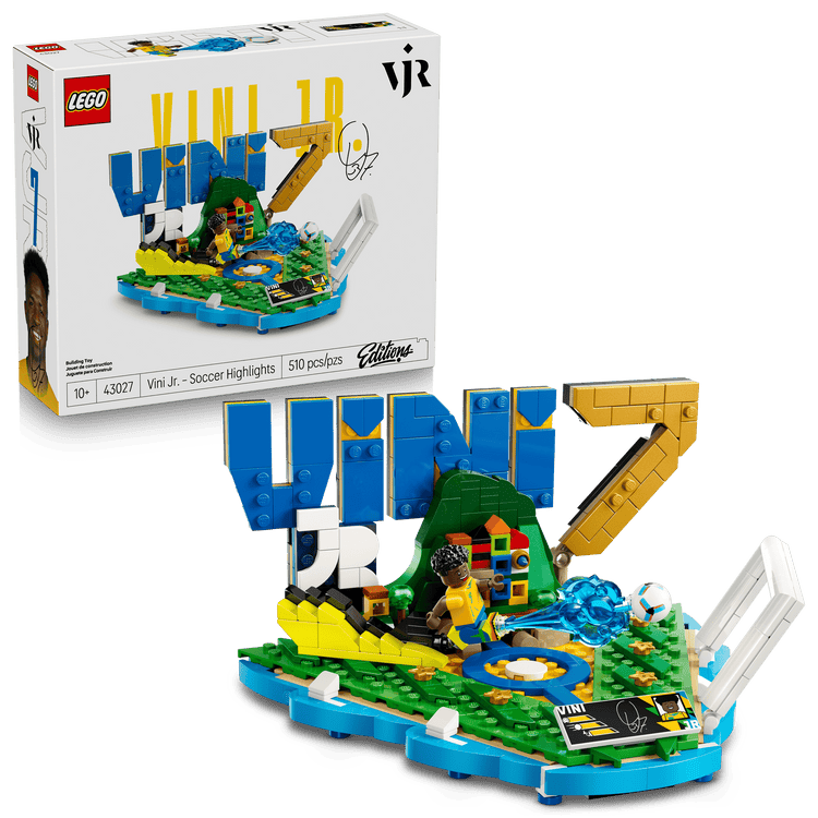 Black LEGO 43027 Vini Jr. Soccer Highlights THE DREAM FACTORY 43027_boxprod_v39_sha.png Building Sets and Construction Toys