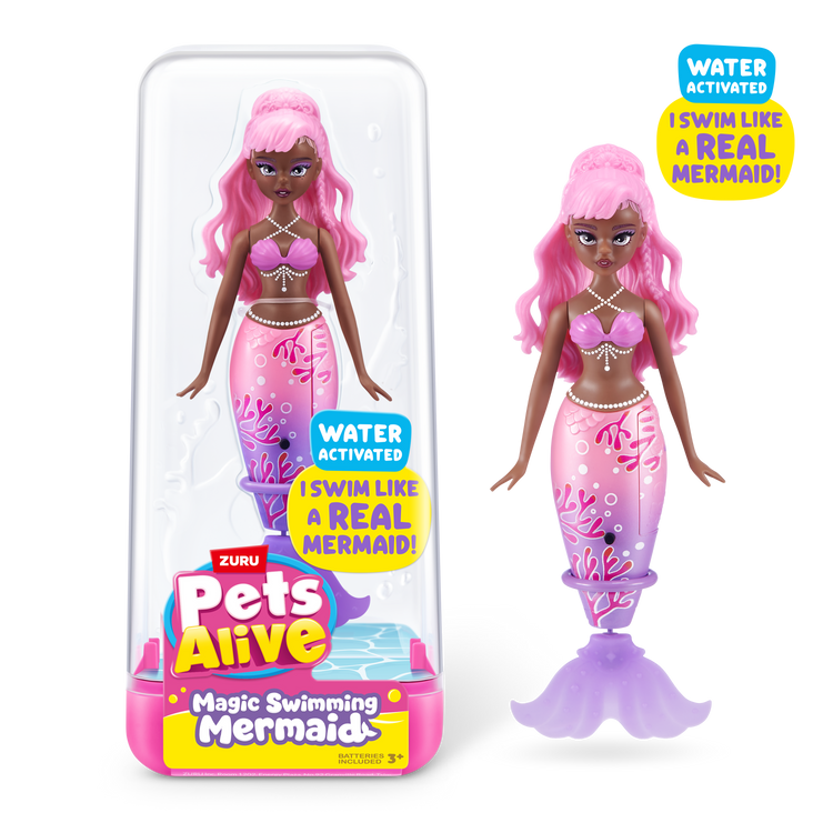 Black Zuru Pets Alive Mermaid 9567UQ1 Toyzoona 9567B_PETSALIVE_WATERACTIVATED_MERMAIDS_ECOMHEROA.png Dolls and Accessories