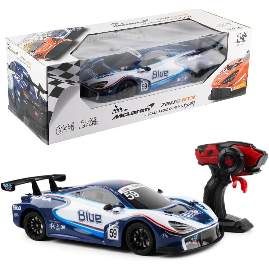 Light Gray RC Drift Car McLaren 720S GT3-2.4GHz Remote Car - 15km/h Speed - Car Toy for Kids Ages 6+ - Rechargeable Battery - Scale 1:12 (Blue) HALSON ENTERPRISE 10_b5dad43c-7f18-4277-9d3b-7bbdc6d04d07.jpg Vehicles and Remote Control Toys