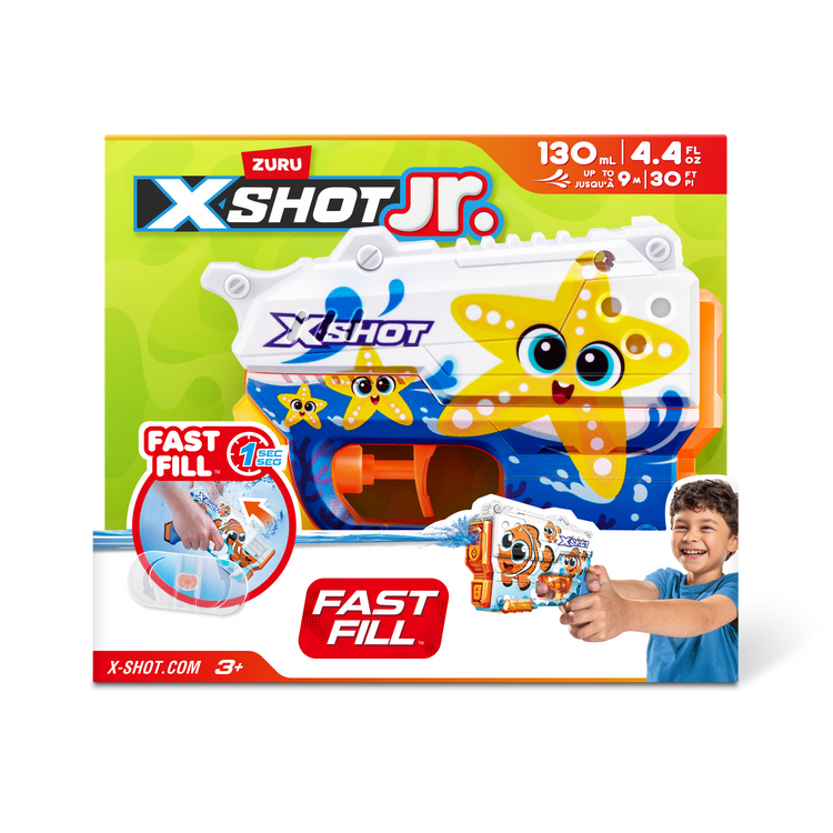 Dark Slate Blue XSHOT Junior Fast-Fill Water Blaster 118143 by ZURU HALSON ENTERPRISE 118143G_XSHOT_Fast-FillJunior_Singlepack_FrontofPack_01.png Action Figures and Play Sets