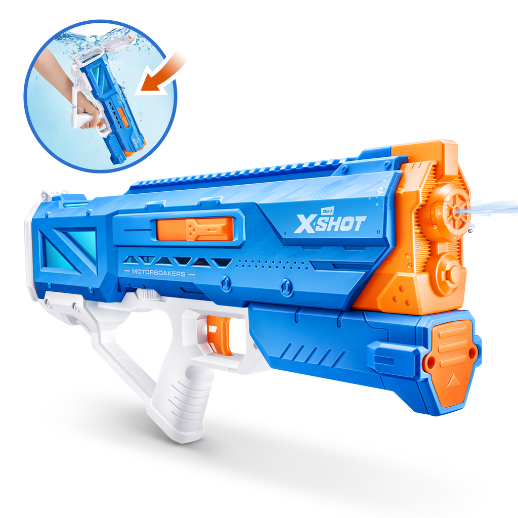 Royal Blue XSHOT Water Hydra Pulse Motor Soaker 118158 by ZURU. Toyzoona 118158_X-SHOT_WATER-FAST-FILL-Hydra_Motor_Soaker_OPEN_BOX_Ecomhero_01.png Action Figures and Play Sets