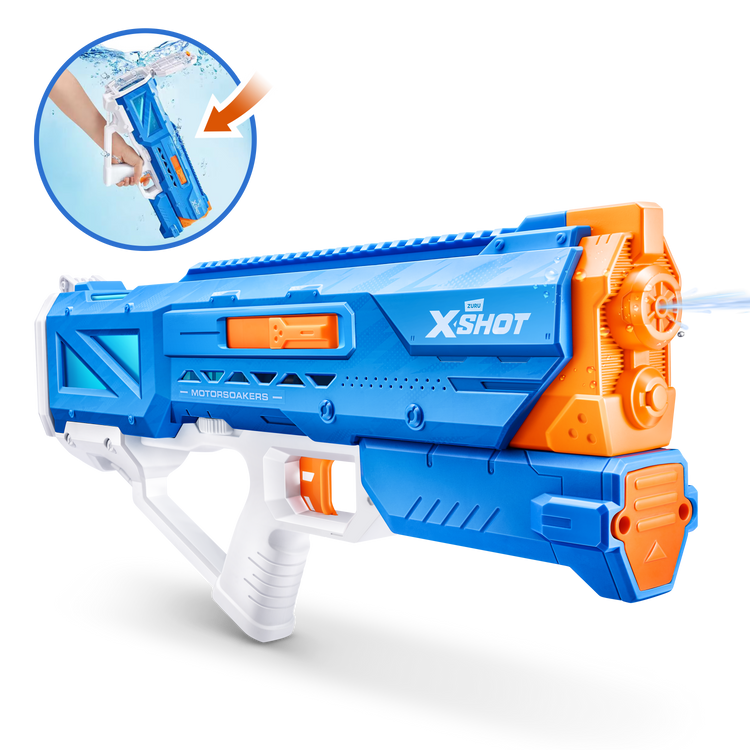 Royal Blue XSHOT Water Hydra Pulse Motor Soaker 118158 by ZURU. Toyzoona 118158_X-SHOT_WATER-FAST-FILL-Hydra_Motor_Soaker_OPEN_BOX_Ecomhero_01.png Action Figures and Play Sets