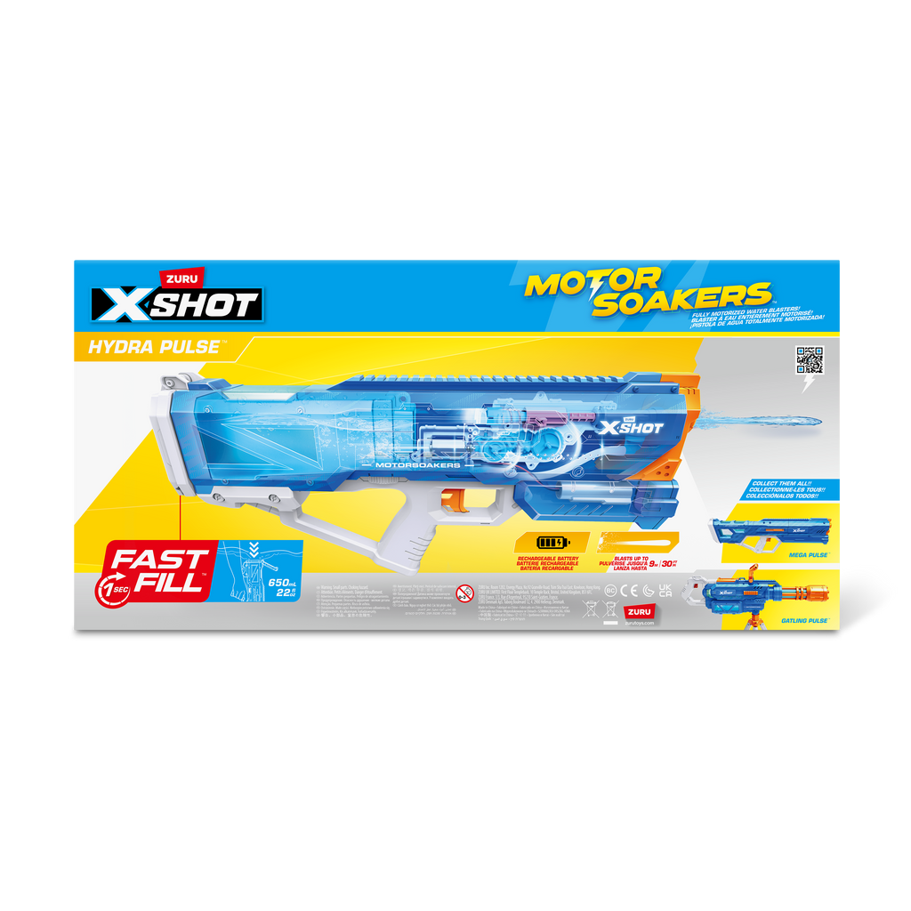 Light Gray XSHOT Water Hydra Pulse Motor Soaker 118158 by ZURU. Toyzoona 118158_XSHOT_WATER_FAST-FILL-Hydra_Motor_Soaker_BACK_OF_PACK.png Action Figures and Play Sets