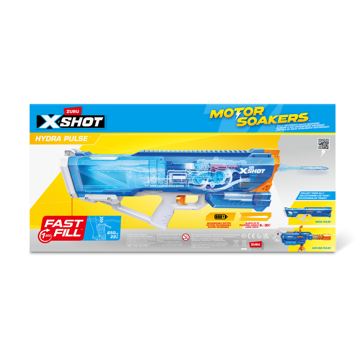 Light Gray XSHOT Water Hydra Pulse Motor Soaker 118158 by ZURU. Toyzoona 118158_XSHOT_WATER_FAST-FILL-Hydra_Motor_Soaker_BACK_OF_PACK.png Action Figures and Play Sets