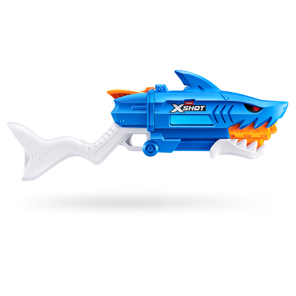 Black Zuru X Shot Fast Fill Water Shark 118195 Toyzoona 118195_XSHOTWATER_FASTFILL-SERIES1-SHARKWATERBLASTER_OOP_01.png Action Figures and Play Sets