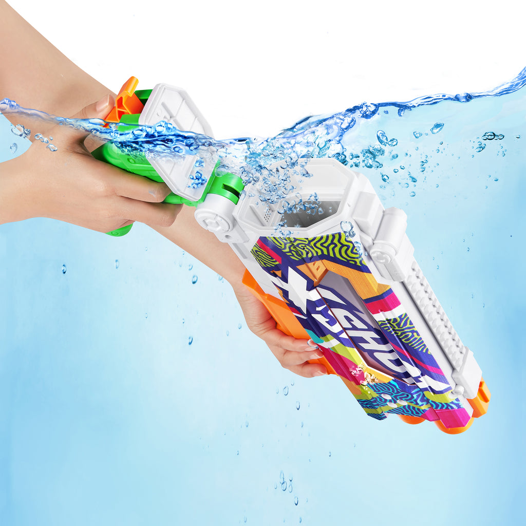 Powder Blue XSHOT Fast-Fill Skins Pump Action Water Blaster 11855 by ZURU HALSON ENTERPRISE 11855A-X-SHOTWATER-FAST-FILLSKINS-PumpActionOpenBox-08.jpg Action Figures and Play Sets