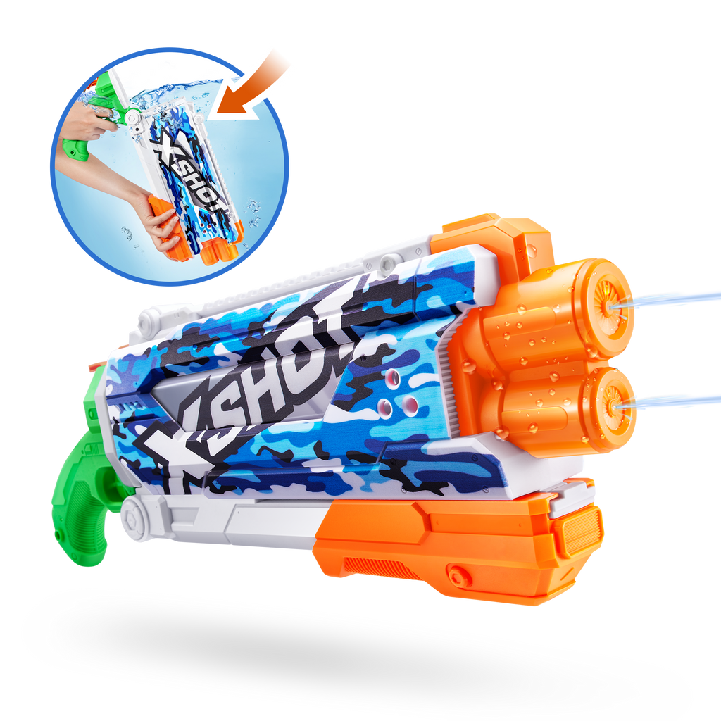 Dark Slate Blue XSHOT Fast-Fill Skins Pump Action Water Blaster 11855 by ZURU HALSON ENTERPRISE 11855_FAST-FILLSKINSPUMPACTION_GraphicOOP_02.png Action Figures and Play Sets