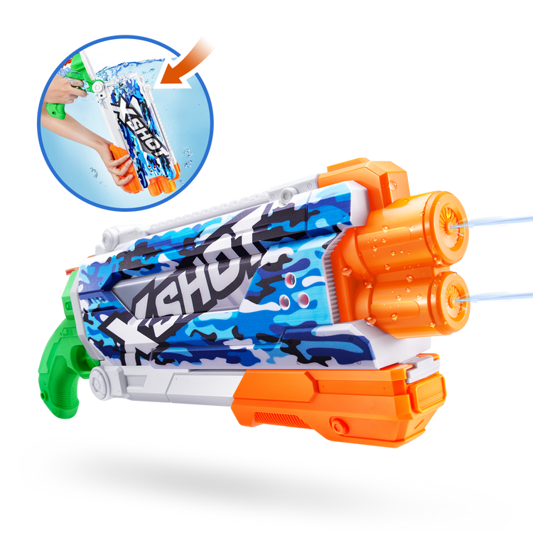 Dark Slate Blue XSHOT Fast-Fill Skins Pump Action Water Blaster 11855 by ZURU HALSON ENTERPRISE 11855_FAST-FILLSKINSPUMPACTION_GraphicOOP_02.png Action Figures and Play Sets