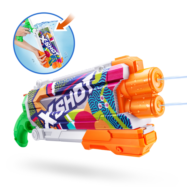 Dark Slate Gray XSHOT Fast-Fill Skins Pump Action Water Blaster 11855 by ZURU HALSON ENTERPRISE 11855_FAST-FILLSKINSPUMPACTION_GraphicOOP_03.png Action Figures and Play Sets