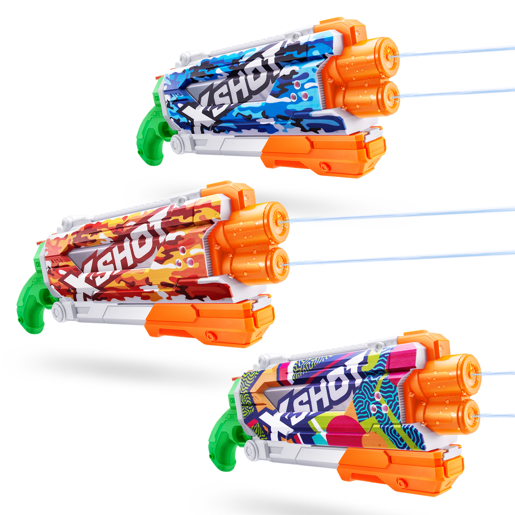 Dark Slate Gray XSHOT Fast-Fill Skins Pump Action Water Blaster 11855 by ZURU HALSON ENTERPRISE 11855_FAST-FILLSKINSPUMPACTION_OOPGroupShot_01.png Action Figures and Play Sets