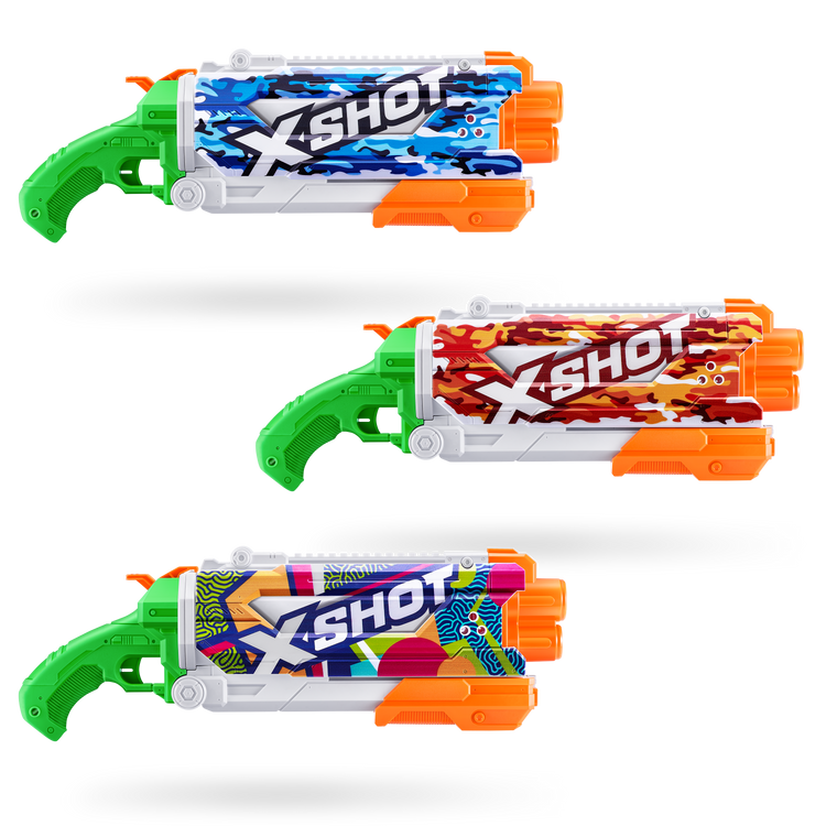 Light Gray XSHOT Fast-Fill Skins Pump Action Water Blaster 11855 by ZURU HALSON ENTERPRISE 11855_FAST-FILLSKINSPUMPACTION_OOPGroupShot_02.png Action Figures and Play Sets