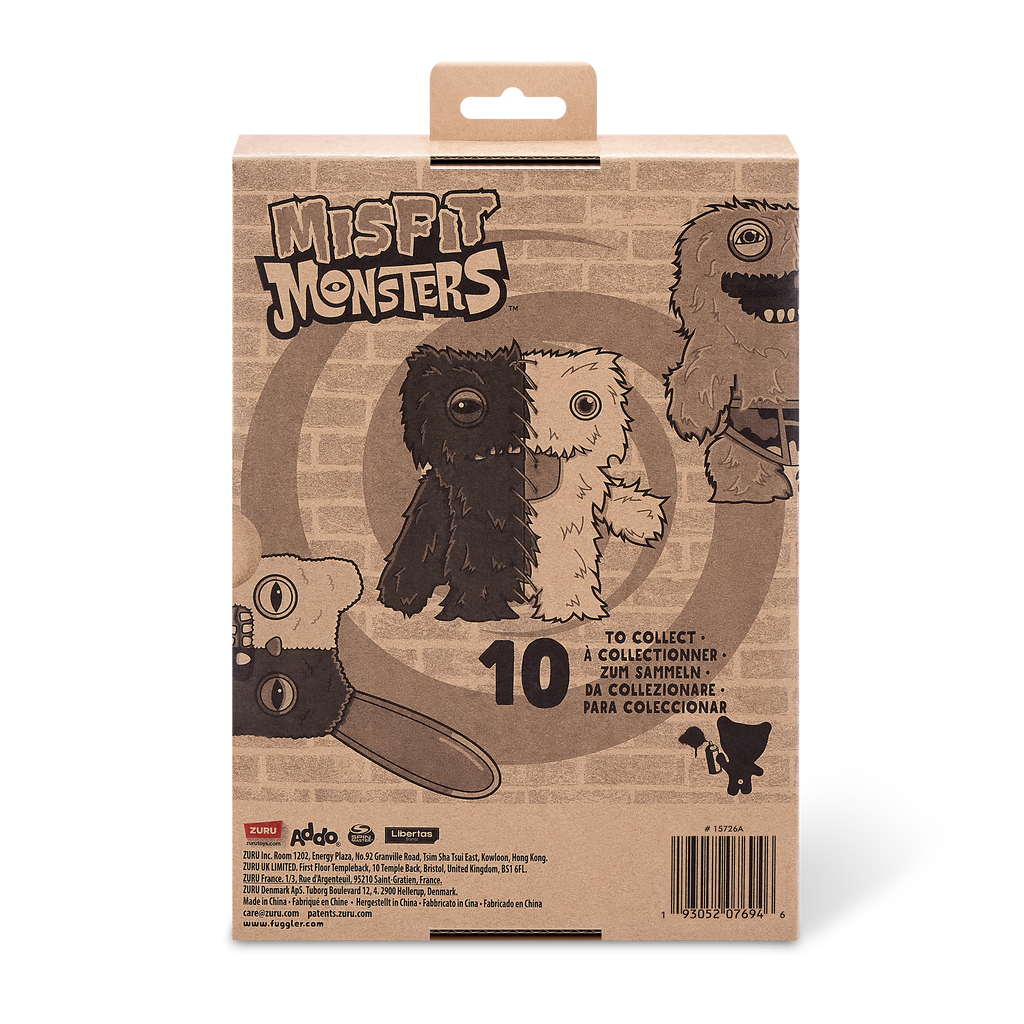 Rosy Brown Fuggler Misfit Monsters 9-inch Series 1 15726 by ZURU HALSON ENTERPRISE 15726A_FUGGLER_MONSTERMASHUP_BACKOFPACK.png Plush Toys