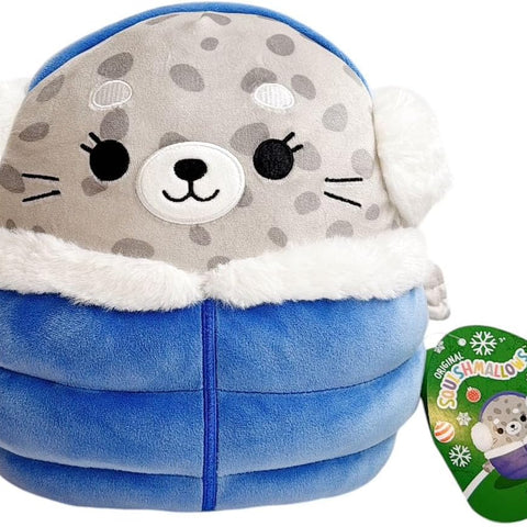 Black Squishmallow Blue Grey Seal with Jacket Odile HALSON ENTERPRISE image.webp Plush Toys