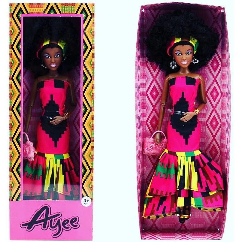 Thistle African Doll 12P5 Inch Sika Pink Black G HALSON ENTERPRISE 1_99e2152b-9165-4da3-956c-c75fbe58b490.jpg Dolls and Accessories