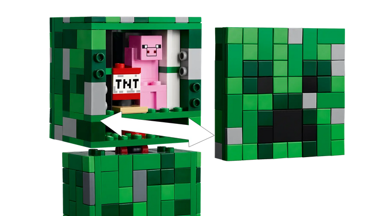 Black LEGO 21276 The Creeper – Minecraft Building Figure Toy For Kids THE DREAM FACTORY 21276_WEB_SEC03_NOBG_en-gb.webp Building Sets and Construction Toys