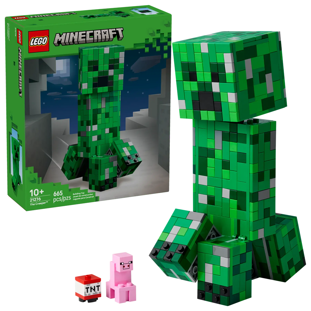 Black LEGO 21276 The Creeper – Minecraft Building Figure Toy For Kids THE DREAM FACTORY 21276_boxprod_v39_en-gb.webp Building Sets and Construction Toys