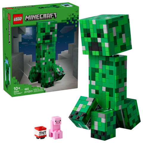 Black LEGO 21276 The Creeper – Minecraft Building Figure Toy For Kids THE DREAM FACTORY 21276_boxprod_v39_en-gb.webp Building Sets and Construction Toys
