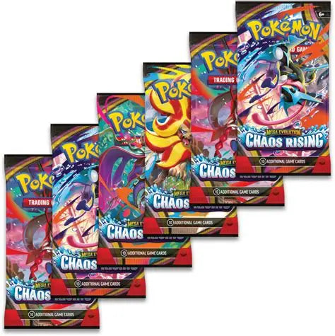 Pokemon Mega Evolution Chaos Rising Trading Cards - Per Pack