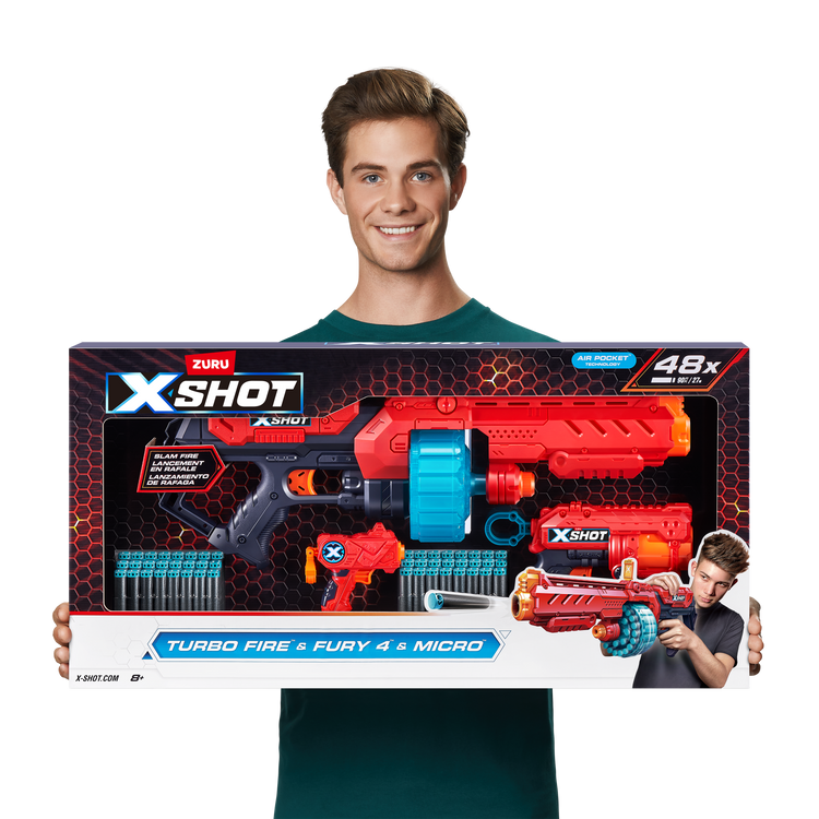 Dark Slate Gray XSHOT Excel Turbo Fire + Fury 4 + Micro Combo Pack 36345 (48 Darts) by ZURU Toyzoona 36345_X-SHOT-_EXCEL-Combo_Pack_Turbo_FireFury_4_And_Micro_48Darts_Lifestyle_02.png Battling Toys