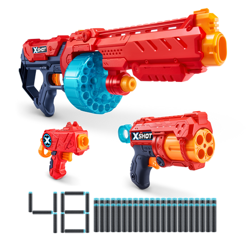 Dark Slate Gray XSHOT Excel Turbo Fire + Fury 4 + Micro Combo Pack 36345 (48 Darts) by ZURU Toyzoona zuru-x-shot-excel-combo-pack-36345-toyzoona.jpg Battling Toys