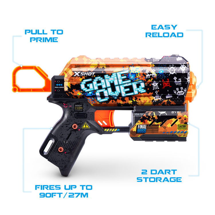 Dark Slate Gray XSHOT Skins Flux Dart Blaster 36516 (8 Darts) by ZURU HALSON ENTERPRISE 36516_X-SHOT-SKINS-lines_pointing_to_blaster-04.png Battling Toys
