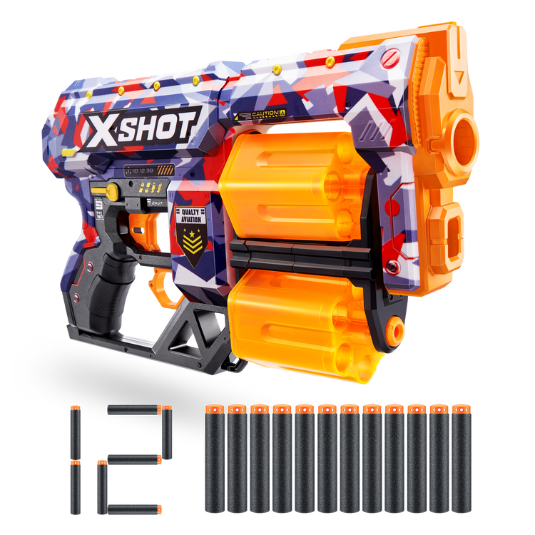 Chocolate XSHOT Skins Dread Dart Blaster 36517 (12 Darts) by ZURU Toyzoona 36517Q_X-SHOT_SKINS_DREAD_Malice_Ecom_Hero_01.png Battling Toys