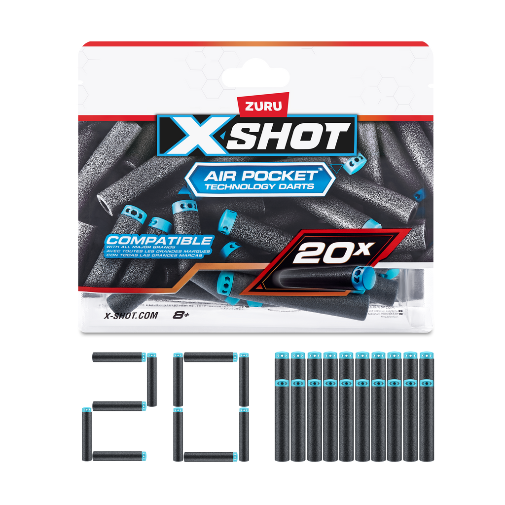 White Smoke Zuru X Shot Darts Refill 36587 Toyzoona 36587-ExcelDartRefill_20pcs__EcommerceHero1.png Action Figures and Play Sets