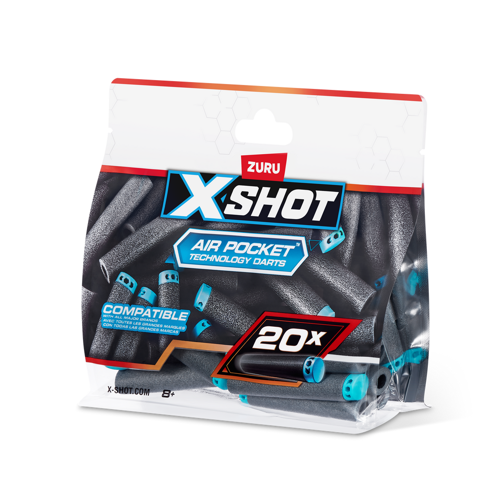 White Smoke Zuru X Shot Darts Refill 36587 Toyzoona 36587_X-SHOT-Excel20PKRefillDartsFoilbag_Angle_01A.png Action Figures and Play Sets