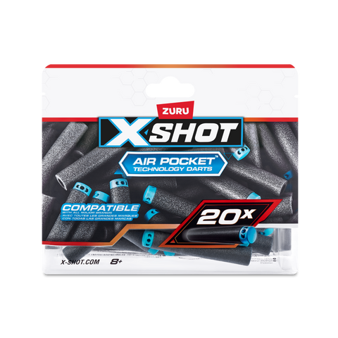 White Smoke Zuru X Shot Darts Refill 36587 Toyzoona 36587_X-SHOT-Excel20PKRefillDartsFoilbag_FrontalofPack_01.png Action Figures and Play Sets