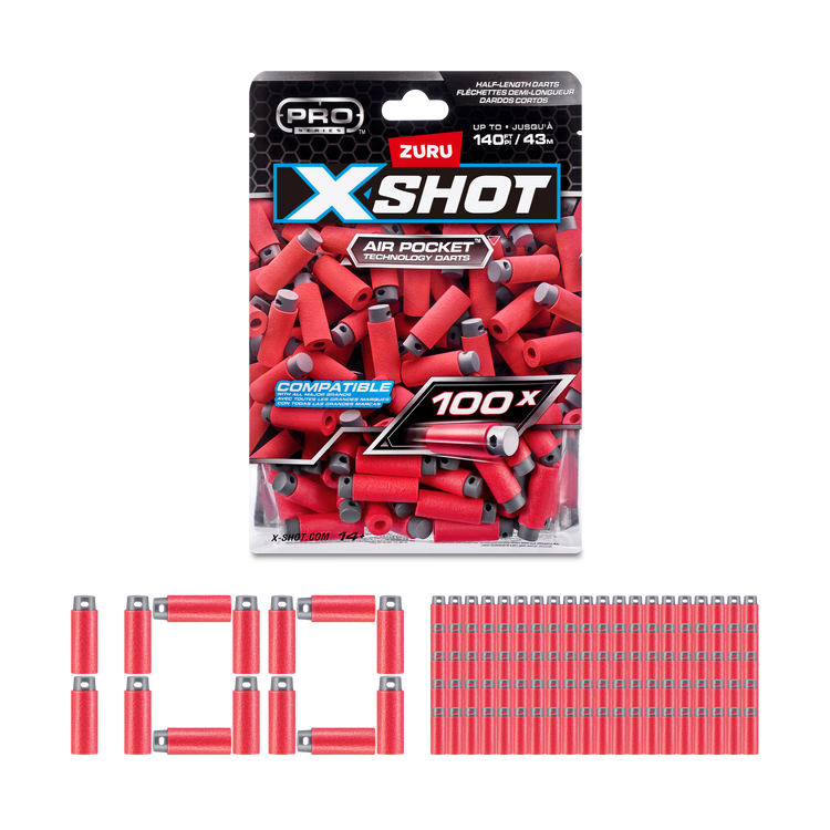 Maroon XSHOT Pro Series Half-Length Darts Refill Pack 36601 (100 Darts) by ZURU Toyzoona 36601_XSHOT_PRO_SERIES__100_DART_REFILL_ECOM_HERO.png Battling Toys