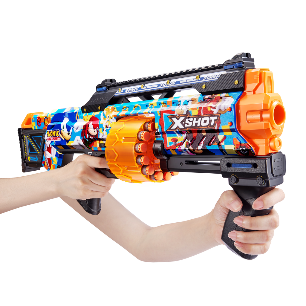 Dark Slate Gray XSHOT SKINS LAST STAND Modern Sonic, Sonic The Hedgehog Blaster 36704 by ZURU HALSON ENTERPRISE 36704A_X-SHOT-SKINS-LASTSTAND_16Darts_Sonic_Lifestyle_02.png Action Figures and Play Sets