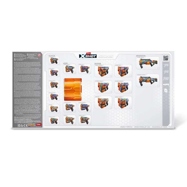 White Smoke XSHOT SKINS LAST STAND Modern Sonic, Sonic The Hedgehog Blaster 36704 by ZURU HALSON ENTERPRISE 36704A_XSHOT-SKINS-LASTSTAND_16Darts_SonicOpenBox_BackofPack_01.png Action Figures and Play Sets
