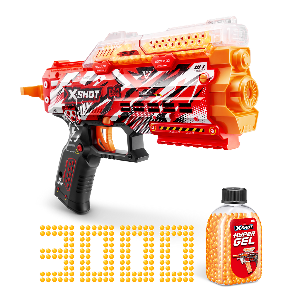 Black Zuru X Shot Hyper Gel 36728 Toyzoona 36728_XSHOTHYPERGELGELFIRESTINGER_EcommerceHero_01.png Action Figures and Play Sets
