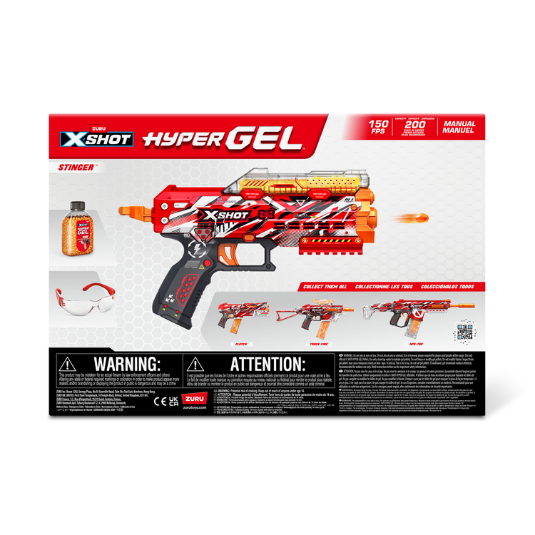 Lavender Zuru X Shot Hyper Gel 36728 Toyzoona 36728_XSHOT_HYPERGEL_SERIES1_PISTOL_3000gellets__BackofPack_01.png Action Figures and Play Sets