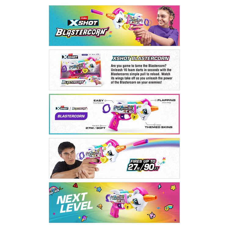 Dark Slate Gray Zuru X Shot Blastercorn Unicorn S1 36729 Colorful Blaster Fun HALSON ENTERPRISE 36729-X-shotWater-BLASTERCORN_06.jpg Action Figures and Play Sets