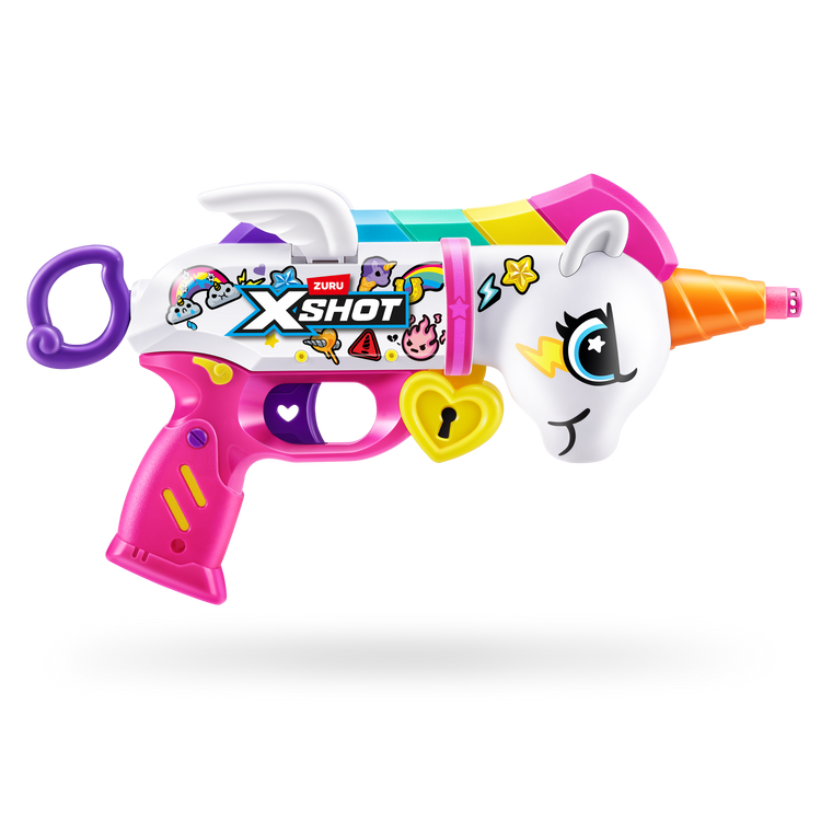 Dark Slate Gray Zuru X Shot Blastercorn Unicorn S1 36729 Colorful Blaster Fun HALSON ENTERPRISE 36729_XSHOT_BLASTERCORN-SERIES1-UNICORNBLASTER_OOP_02.png Action Figures and Play Sets