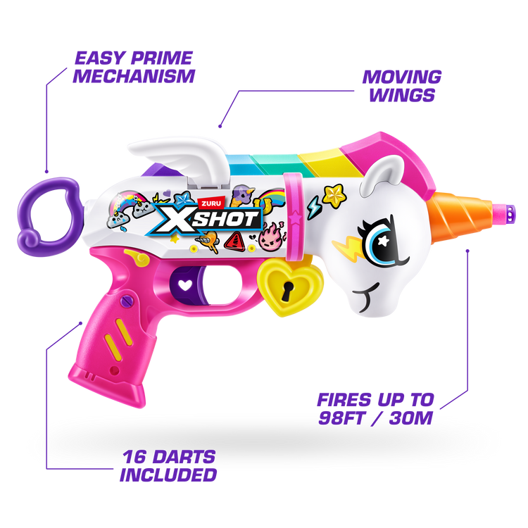 Light Gray Zuru X Shot Blastercorn Unicorn S1 36729 Colorful Blaster Fun HALSON ENTERPRISE 36729_XSHOT_BLASTERCORN_OOP_0..png Action Figures and Play Sets