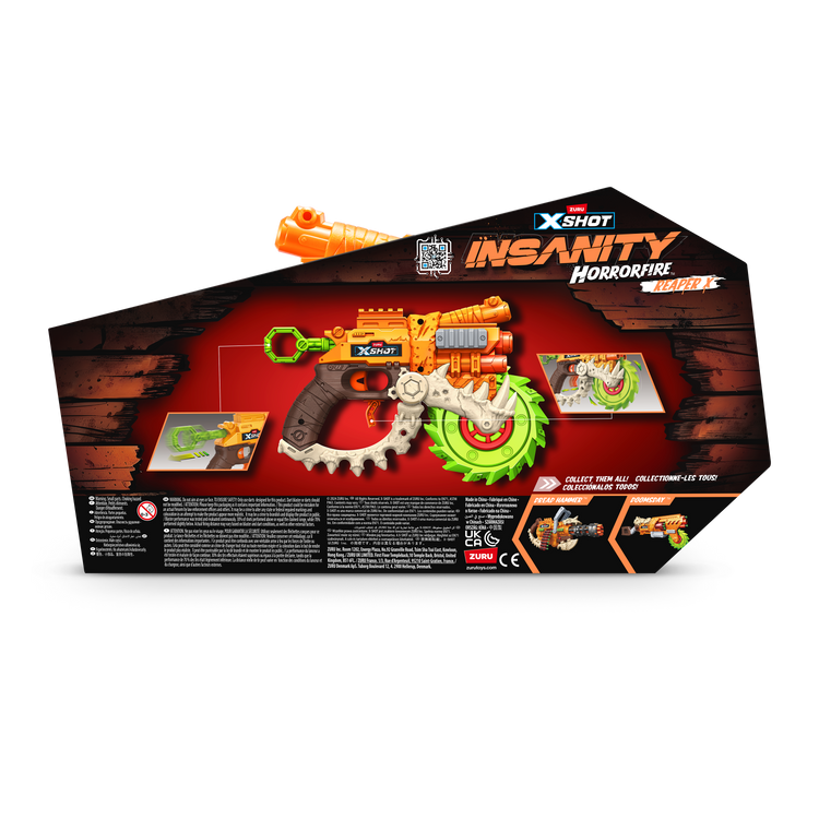 Sandy Brown XSHOT Insanity HorrorFire Reaper X 36730 (8 Darts) by Zuru Toyzoona 36730_X-SHOT-INSANITY-SERIES_1-HORRORFIRE_REAPER-X_8Darts__Back_of_Pack_01.png Action Figures and Play Sets