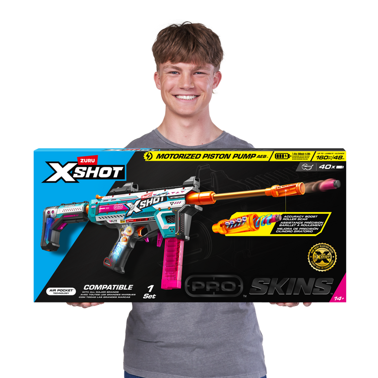 Dark Salmon XSHOT Pro Motorized Piston Pump AEB 36821 by ZURU HALSON ENTERPRISE 36821_XSHOT_PRO-MOTORIED_LIFESTYLEWHITE_02.png Action Figures and Play Sets