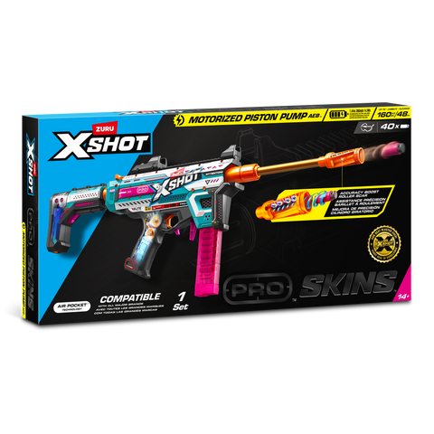 Sandy Brown XSHOT Pro Motorized Piston Pump AEB 36821 by ZURU HALSON ENTERPRISE 36821_XSHOT_PRO-S1-MOTORIZEDBLASTER_40darts_CB-A18LUPCVERSION_FRONTOFPACK.png Action Figures and Play Sets